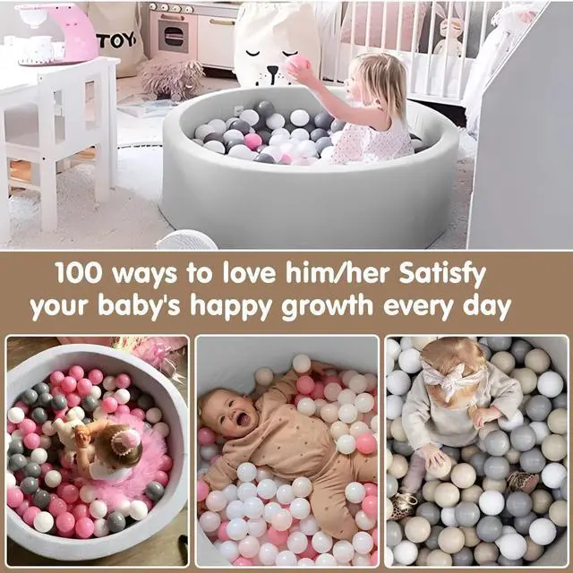 Alt view image 2 of 7 - Baby Foam Ball Pit Toddlers Soft Round Kids Sponge Playpen Balls Pool 35.4x1.8in
