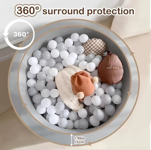 Alt view image 7 of 7 - Baby Foam Ball Pit Toddlers Soft Round Kids Sponge Playpen Balls Pool 35.4x1.8in