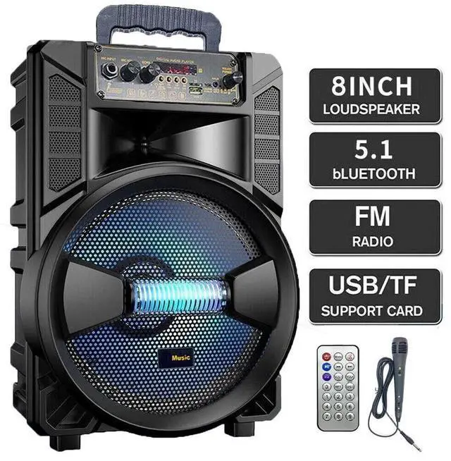 Alt view image 6 of 7 - Wireless Portable FM Bluetooth Speaker Subwoofer Heavy Bass Sound System Party