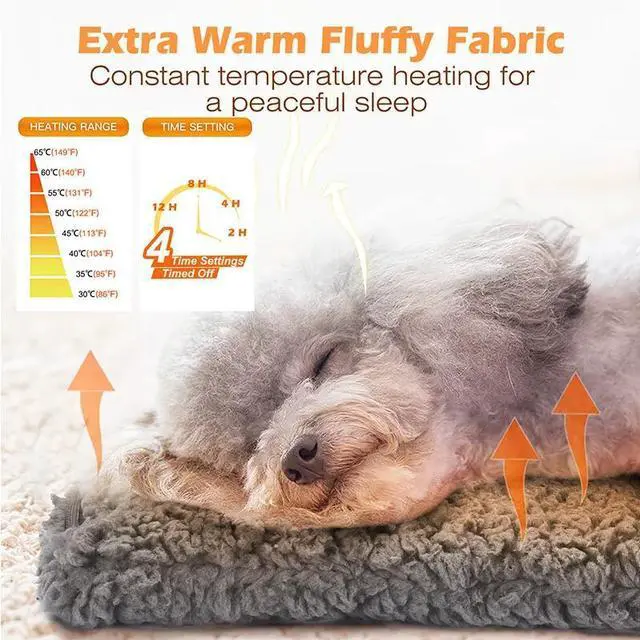 Alt view image 6 of 7 - Warming Cat Bed Electric Heating Cat Dog Mat Extra Warm Thermal Pet Pad + Cover