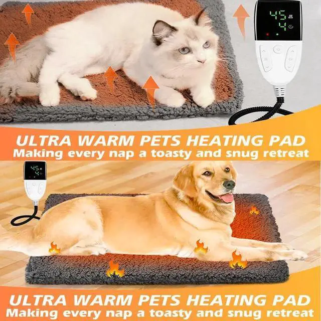 Alt view image 3 of 7 - Warming Cat Bed Electric Heating Cat Dog Mat Extra Warm Thermal Pet Pad + Cover