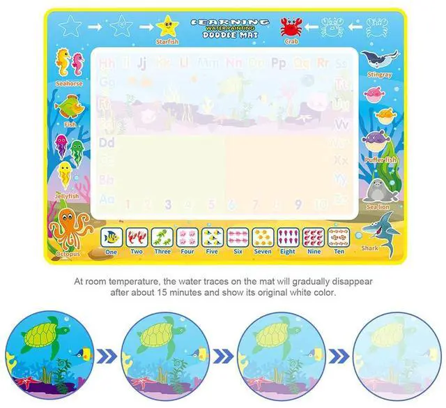 Alt view image 4 of 7 - 39×27 Water Doodle Mat Reusable Drawing Writing Doodle Board Toy Educational