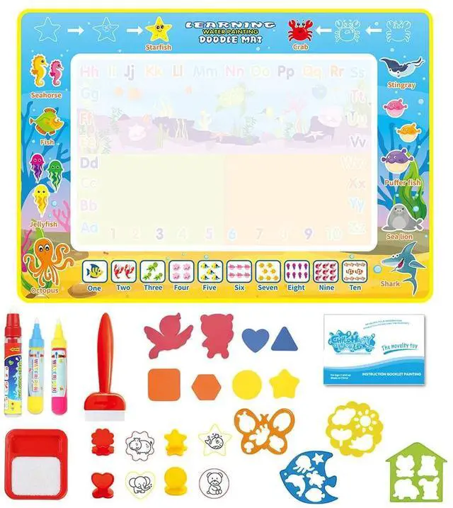 Main image of 39×27 Water Doodle Mat Reusable Drawing Writing Doodle Board Toy Educational