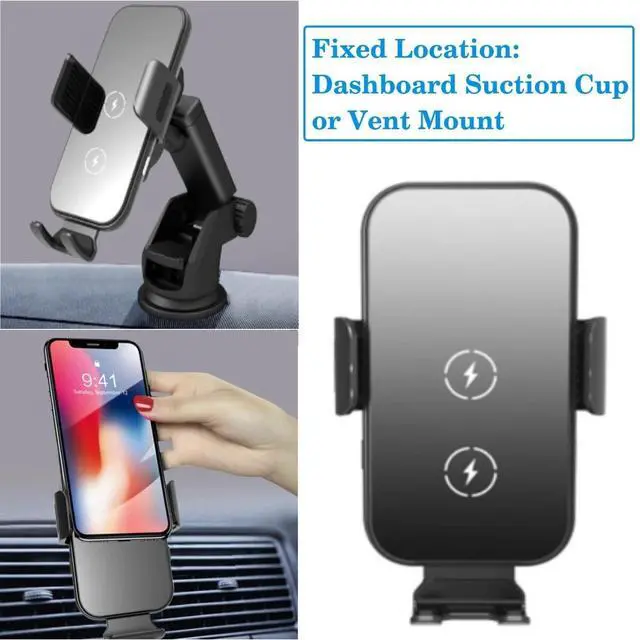 Alt view image 5 of 7 - 15W Wireless Car Fast Charger Dashboard Automatic Mount For iPhone 13/14 Samsung