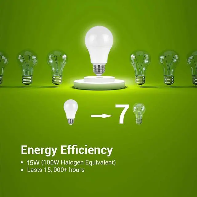 Alt view image 5 of 7 - 16x E26 LED Light Bulbs 15W / 100W Replacement 1600L Daylight 5000K A19 US 110V