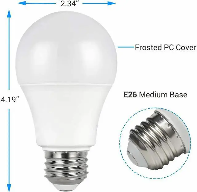 Alt view image 6 of 7 - 16x E26 LED Light Bulbs 15W / 100W Replacement 1600L Daylight 5000K A19 US 110V