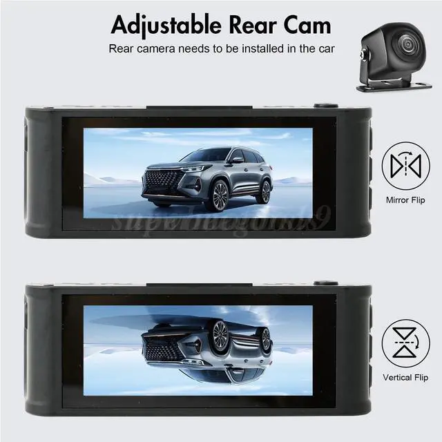 Alt view image 6 of 7 - 4K Dash Cam Front and Rear Touch Screen 3.18 Inch Build in GPS&WIFI Dual Lens US