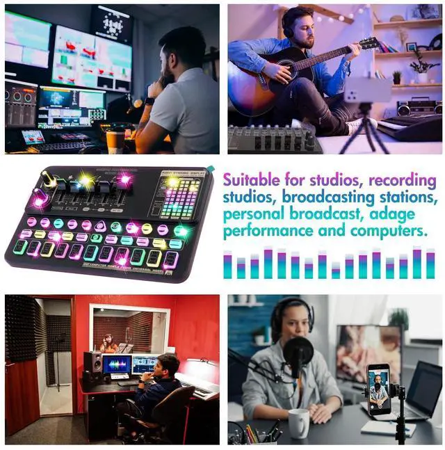 Alt view image 6 of 7 - Complete Home Studio Recording Kit Mixer Condenser Microphone fit Music Podcast