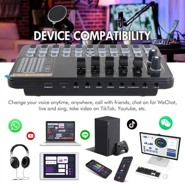 Alt view image 7 of 7 - Complete Home Studio Recording Kit Mixer Condenser Microphone fit Music Podcast