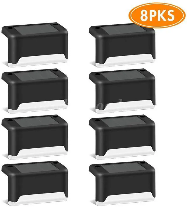 Alt view image 2 of 7 - 8 Pack New Solar Deck Lights Outdoor Waterproof LED Steps Lamps For Stairs Fence