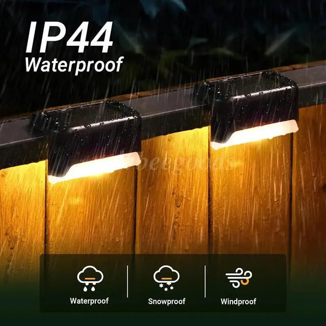 Alt view image 6 of 7 - 8 Pack New Solar Deck Lights Outdoor Waterproof LED Steps Lamps For Stairs Fence