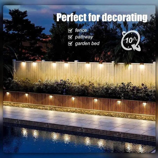 Alt view image 5 of 7 - 8 Pack New Solar Deck Lights Outdoor Waterproof LED Steps Lamps For Stairs Fence