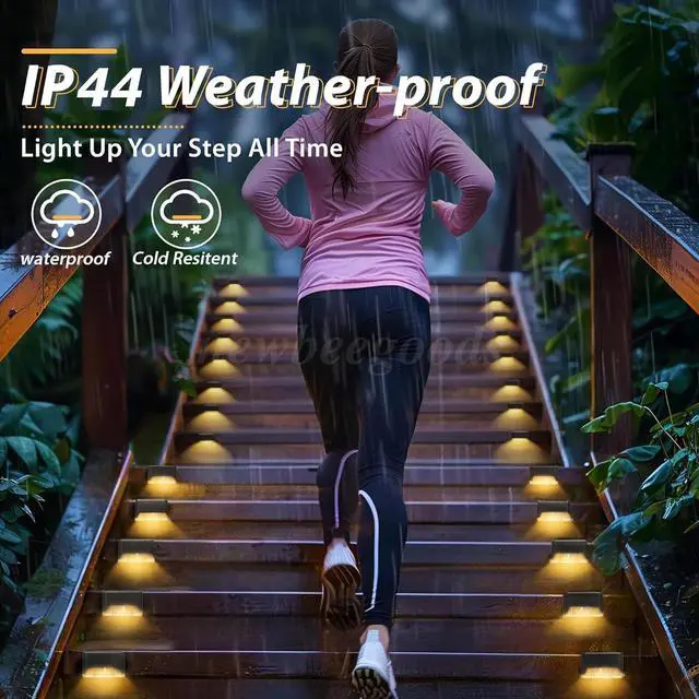 Alt view image 4 of 7 - 8 Pack New Solar Deck Lights Outdoor Waterproof LED Steps Lamps For Stairs Fence