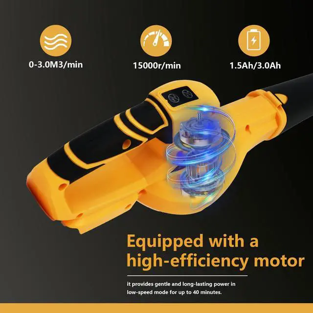 Alt view image 3 of 7 - Leaf Blower Cordless 540 CFM Handheld Electric Leaf Blower with Battery 21V