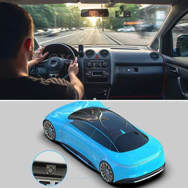 Alt view image 4 of 7 - 2'' Dash Cam 4K Full HD 1080P Car Camera Front Rear Night Vision W/32GB SD Card