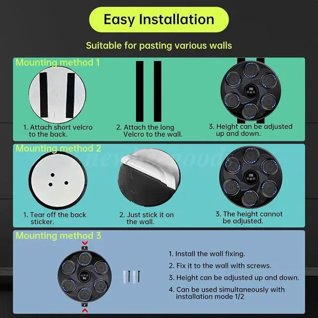 Alt view image 6 of 7 - Smart Music Boxing Machine Adults Kids Training Electronic Bluetooth w/ Gloves