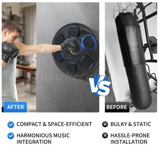 Alt view image 7 of 7 - Smart Music Boxing Machine Adults Kids Training Electronic Bluetooth w/ Gloves