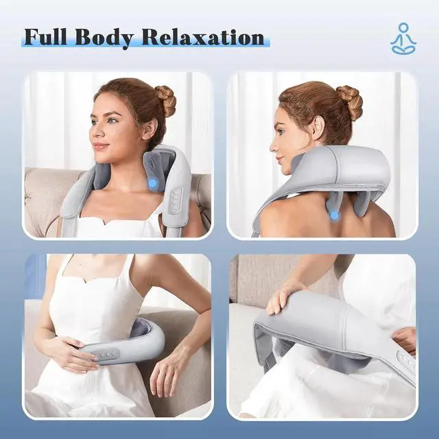 Alt view image 5 of 7 - Cordless Neck Massager w/ Infrared 4D Deep Tissue Shiatsu Back Shoulder Massager
