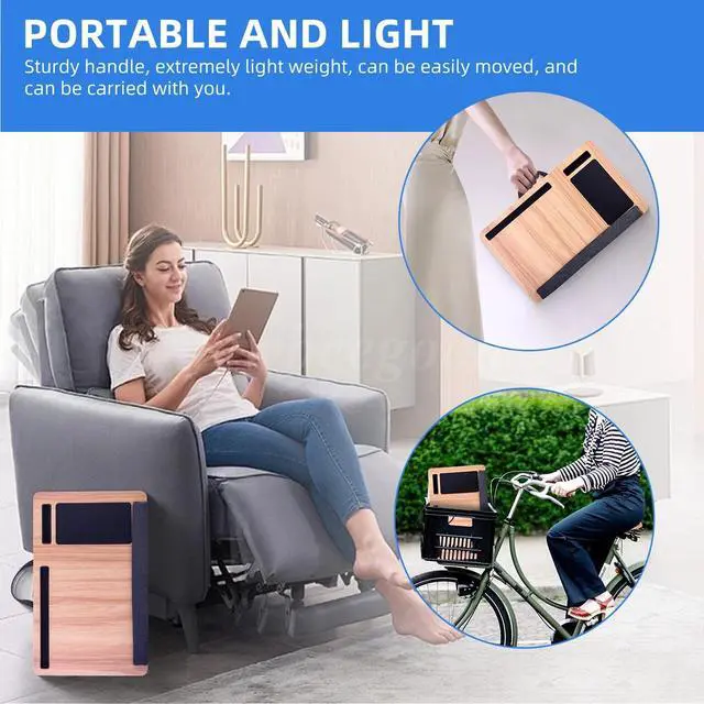 Alt view image 7 of 7 - Home Office Pro Lap Desk With Wrist Rest Mouse Pad And Phone Holder Burlywood US