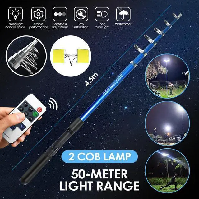 Alt view image 6 of 7 - LED Camping Light with Telescopic Lamp Remote Control Rechargeable Outdoor Lamp