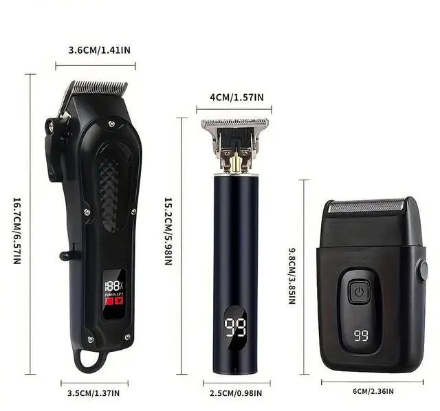 Alt view image 7 of 7 - Professional Hair Cut Machine Barber Salon Cutting Trimmer Clipper Kit for Gift