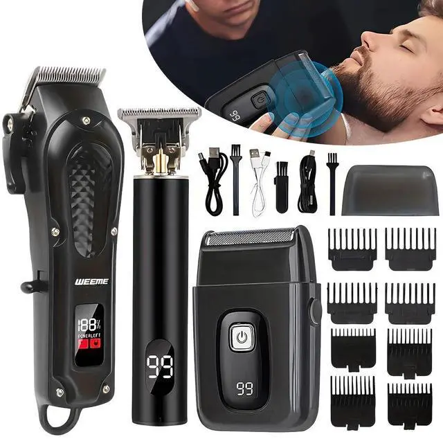 Alt view image 2 of 7 - Professional Hair Cut Machine Barber Salon Cutting Trimmer Clipper Kit for Gift
