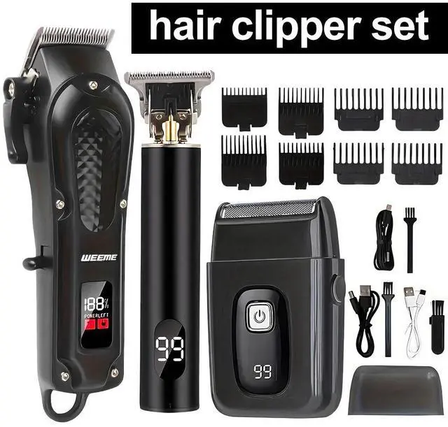 Main image of Professional Hair Cut Machine Barber Salon Cutting Trimmer Clipper Kit for Gift