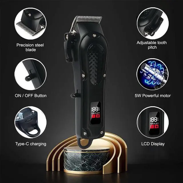Alt view image 3 of 7 - Professional Hair Cut Machine Barber Salon Cutting Trimmer Clipper Kit for Gift