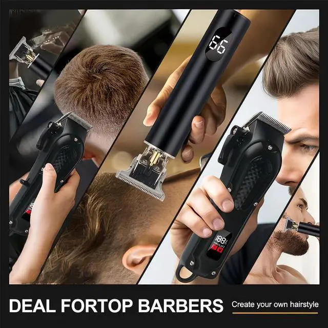 Alt view image 4 of 7 - Professional Hair Cut Machine Barber Salon Cutting Trimmer Clipper Kit for Gift