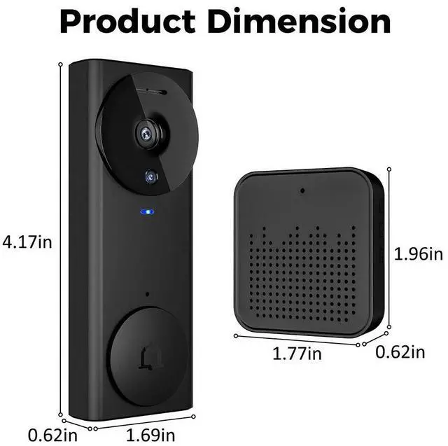 Alt view image 7 of 7 - Wireless Security Smart WiFi Doorbell Intercom Video Camera Door Ring Bell Chime
