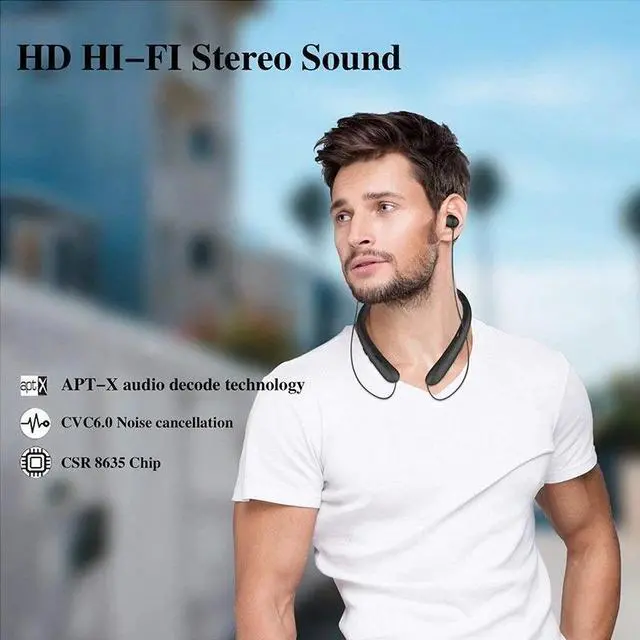 Alt view image 3 of 7 - Wireless Headphone Earbuds Sport Neckband Bluetooth Headset HD Stereo Sweatproof