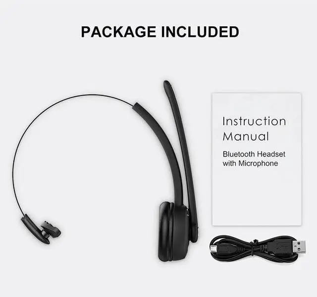 Alt view image 7 of 7 - Over Head Headphone Mic Bluetooth5.3 Wireless Headset For Phone Business Driver