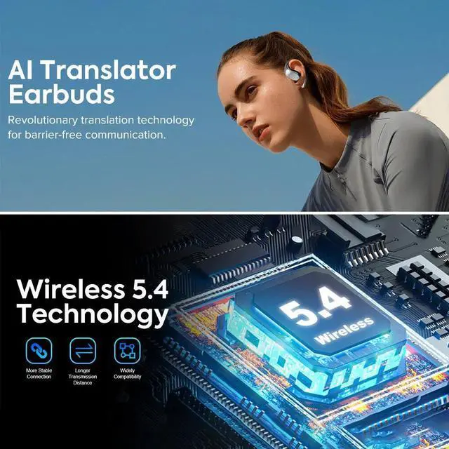 Alt view image 2 of 7 - Bluetooth Translator Earphones 144 Language Real Time Smart Translation-Earbuds