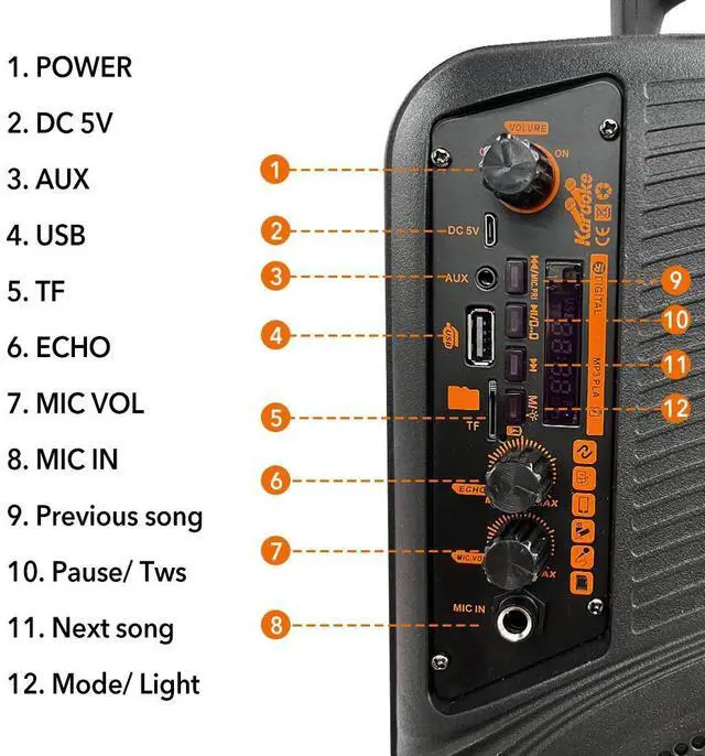 Alt view image 6 of 7 - 8" Wireless Portable Bluetooth Speakers Subwoofer Heavy Bass Sound System Party