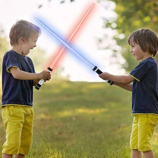 Alt view image 7 of 7 - 2Pcs Lightsaber Light up Sword Saber 7 Colors LED Glow in The Dark Toy for Kids
