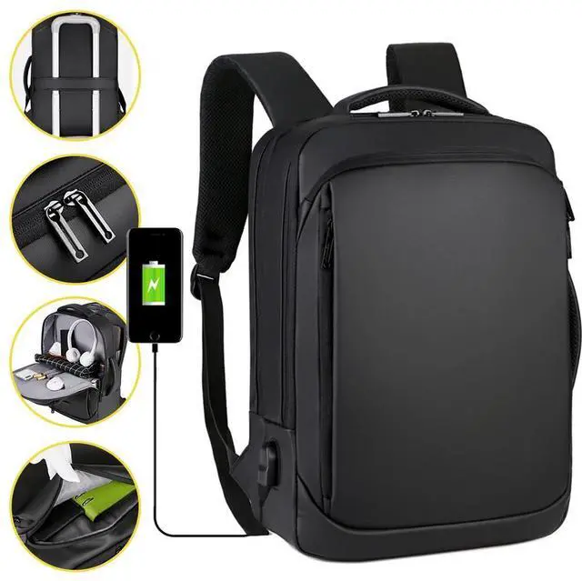 Alt view image 4 of 7 - Men Backpack Anti-theft School Bookbag Travel 15.6" Laptop Bag Rucksack USB Port