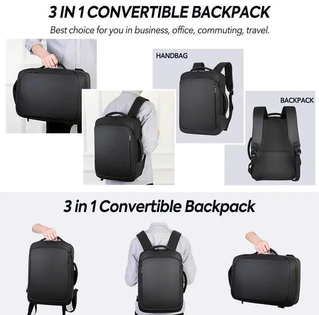 Alt view image 5 of 7 - Men Backpack Anti-theft School Bookbag Travel 15.6" Laptop Bag Rucksack USB Port