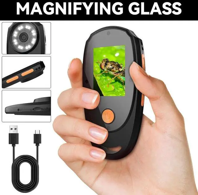 Alt view image 4 of 7 - 2-inch IPS Color Screen Handheld Digital Microscope 200w Pixel 500X Magnifier