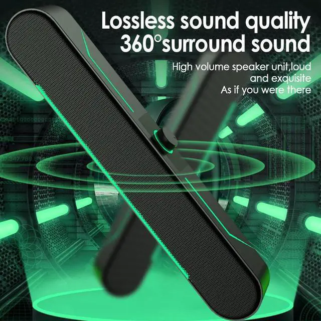 Alt view image 3 of 7 - USB Powered Surround Sound Bar LED Speakers Knob for Computer Desktop Laptop PC