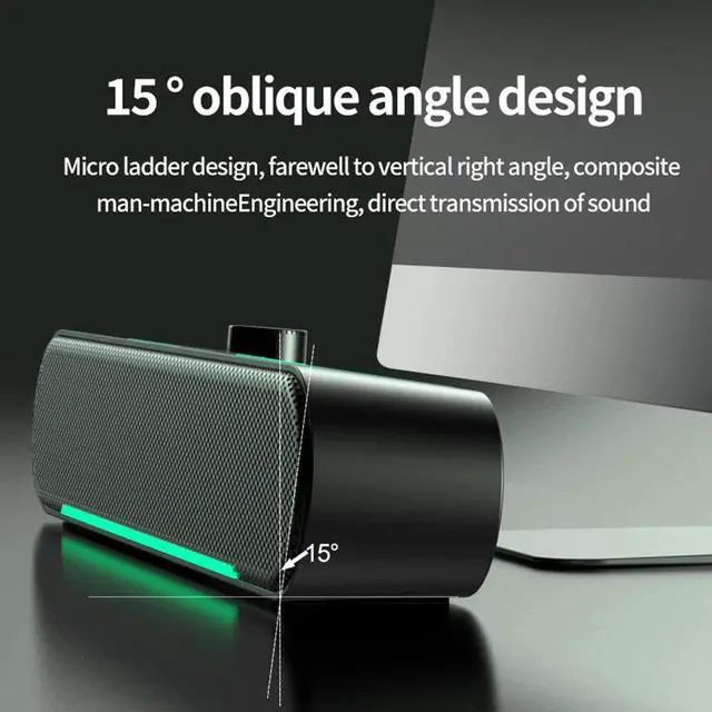 Alt view image 6 of 7 - USB Powered Surround Sound Bar LED Speakers Knob for Computer Desktop Laptop PC