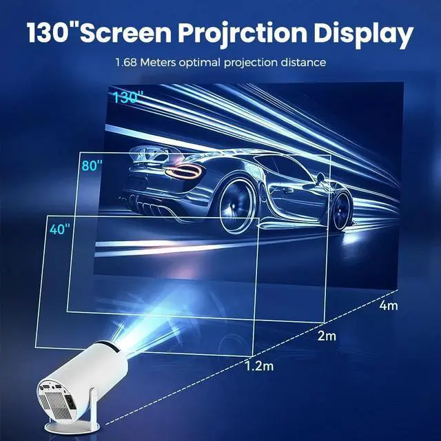 Alt view image 3 of 7 - Mini Portable Projector with WiFi 6 BT 5.2 Home Video Projector Android 11.0 OS