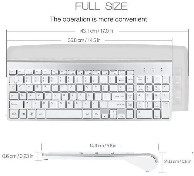 Alt view image 2 of 7 - 2.4G Wireless Keyboard Mouse Bundles For Apple iMac And PC Laptop Full Size Slim