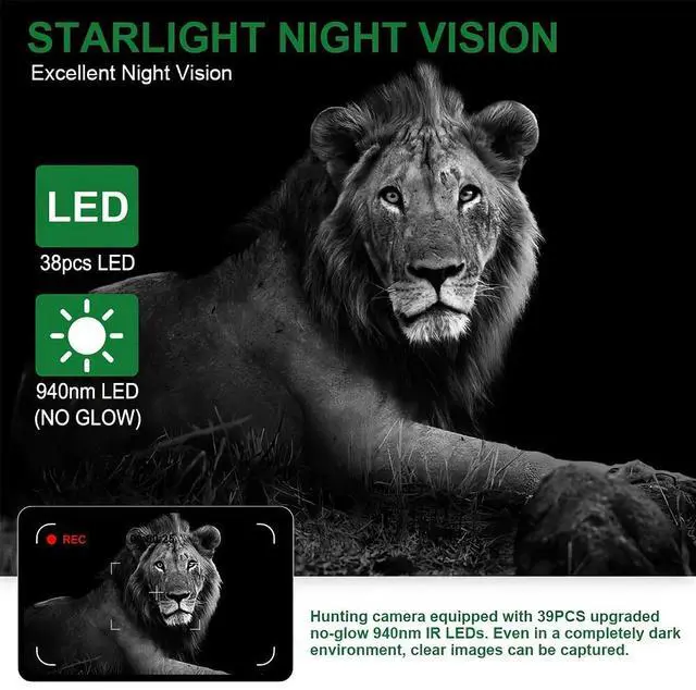 Alt view image 5 of 7 - 1080P HD Hunting Trail Camera Wildlife Waterproof Game Cam Night Vision Motior