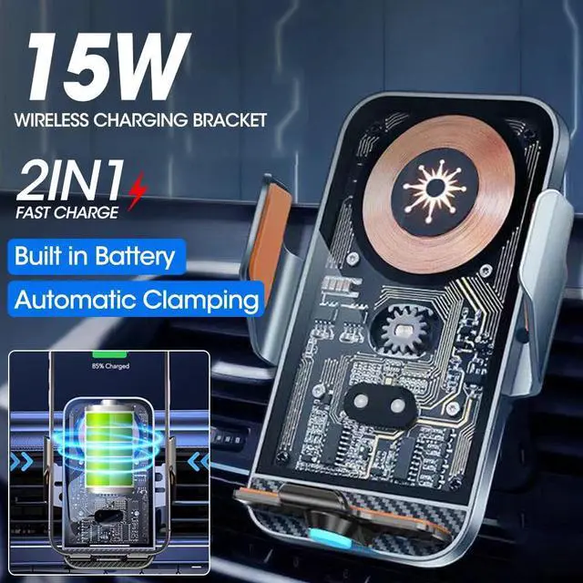 Main image of 15W Wireless Automatic Clamping Smart Sensor Car Phone Holder Fast Charger Mount
