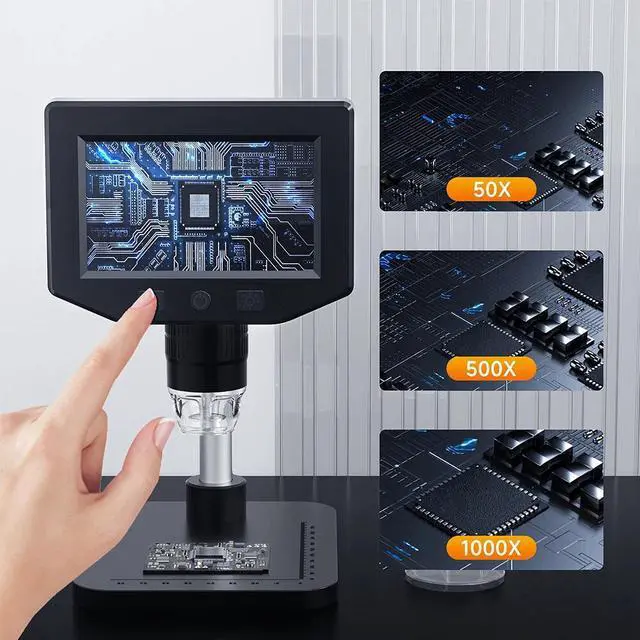 Alt view image 6 of 7 - LCD Digital Microscope for Adults Soldering Microscope for Electronics Repair
