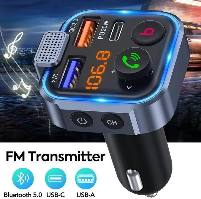 Alt view image 5 of 7 - Bluetooth Car FM Transmitter MP3 Player Hands free Radio Adapter Kit USB Charger