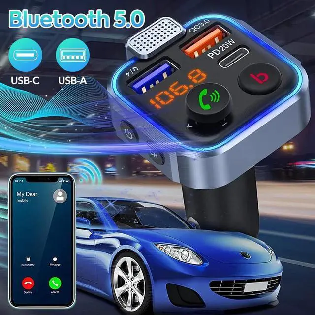 Alt view image 6 of 7 - Bluetooth Car FM Transmitter MP3 Player Hands free Radio Adapter Kit USB Charger