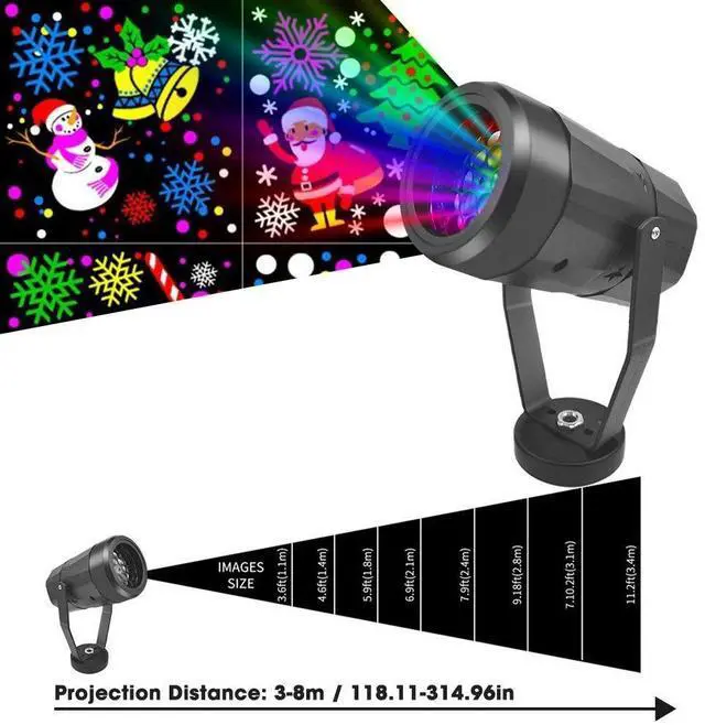 Alt view image 2 of 7 - 16 Patterns Christmas and Halloween LED Laser Light Snowflake Projection Lamp US