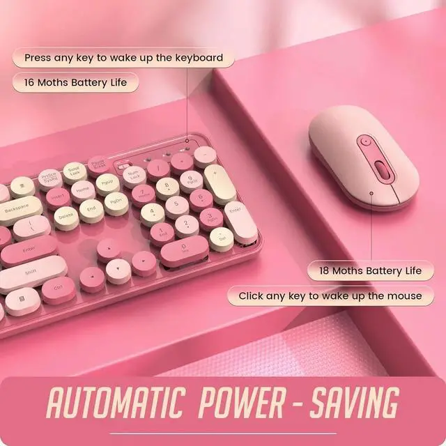 Alt view image 2 of 7 - Wireless Keyboard and Mouse Combo, Full Size Typewriter Keyboard for PC Laptop