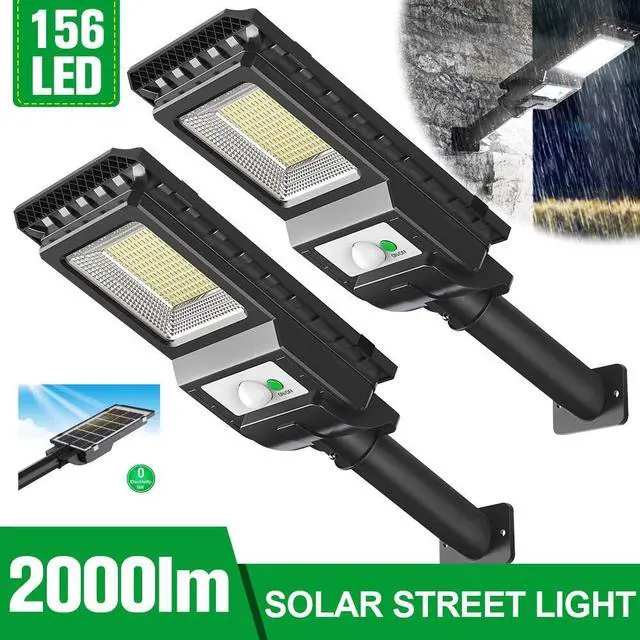 Alt view image 2 of 7 - 2PCS Commercial Solar Street Flood Light LED Lamp Outdoor Dusk To Dawn Wall Lamp